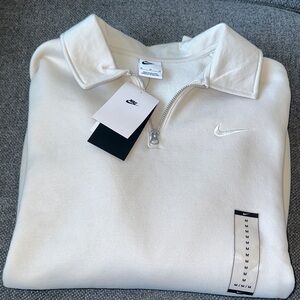Nike Cream Quarter-Zip Sweatshirt oversized